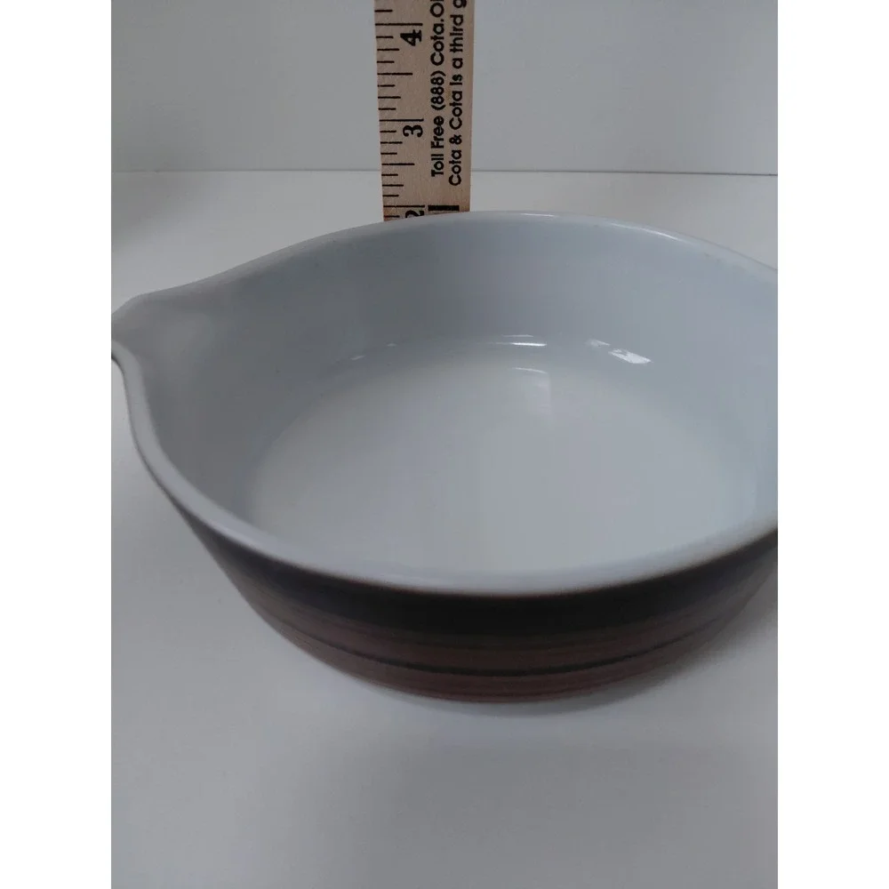 Vintage PYREX Terra Casserole Dish 1 pint 471 no lid black brown stripe‎